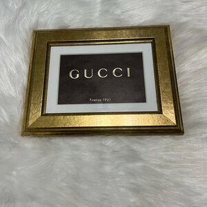 Handmade Home Decor Gucci Logo Gold Frame